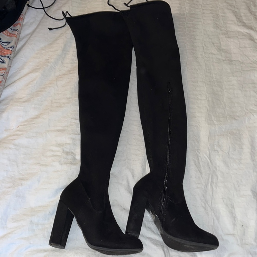 Suede over the knee boots in good condition